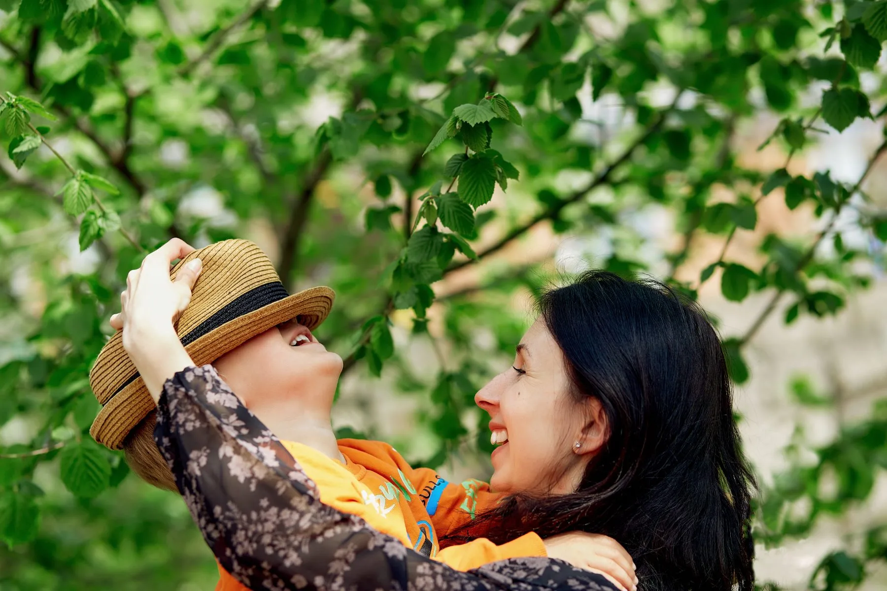 Two women embracing outdoors